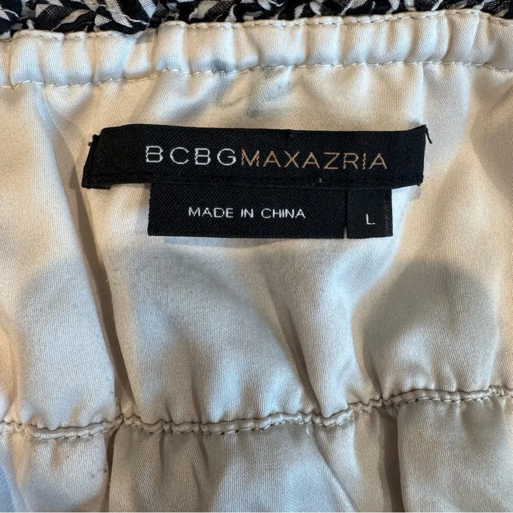 BCBGMaxAzria Monochrome Patterned Dress,‎ Size Large